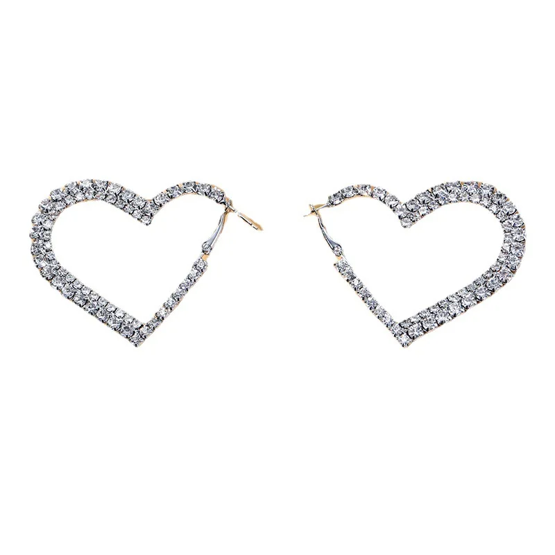 Heart-Shaped Earrings Crystal Women's