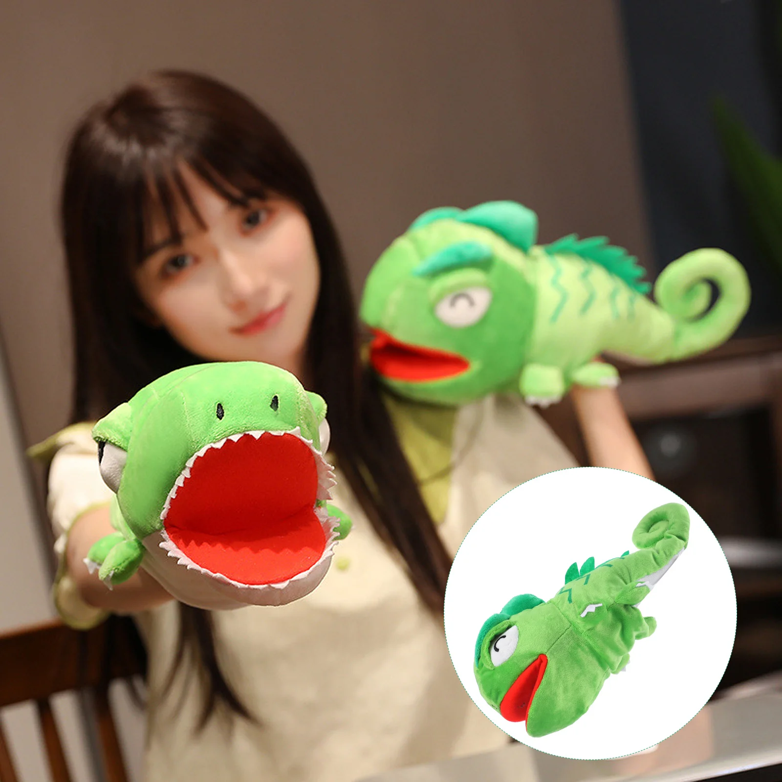 

Lizard Hand Puppet Soft Toys Animal Puppets Plush Baby Dolls Kids Finger Movable