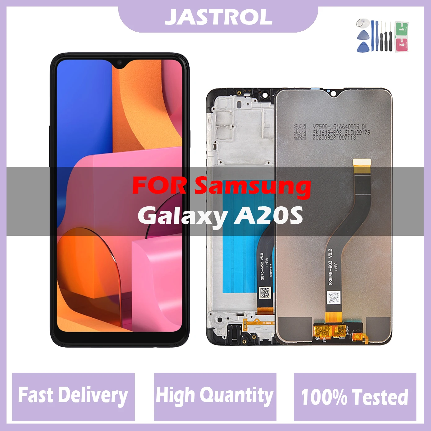 Display Lcd Da 6.5 "Per Samsung Galaxy A20S A207 A2070 Sm-A207F Display Lcd Sostituzione Dello Schermo Digitizer Assembly Con Cornice