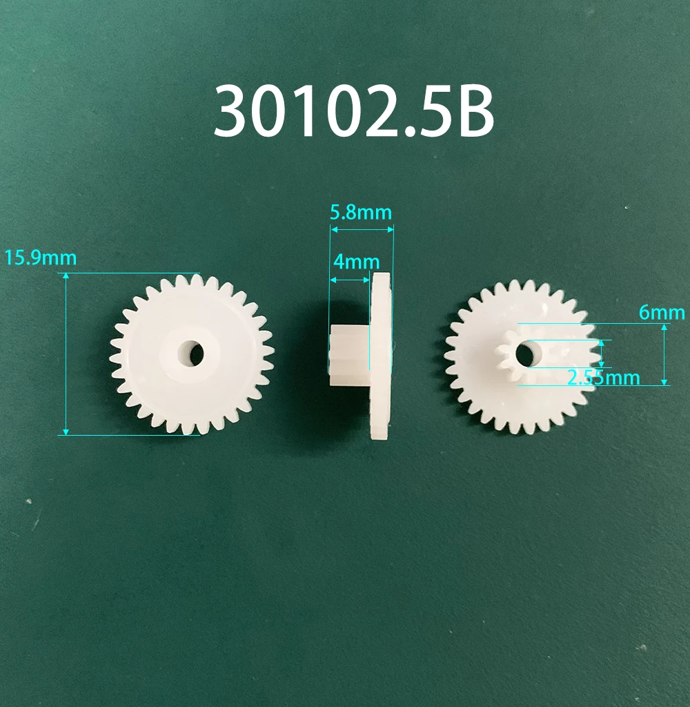 30102B 30102.5B 0.5M Plastic POM Gear Diameter 16mm 30 Teeth 10 Teeth Double Layer Gear 2.05mm Hole DIY Toy Parts Accessories