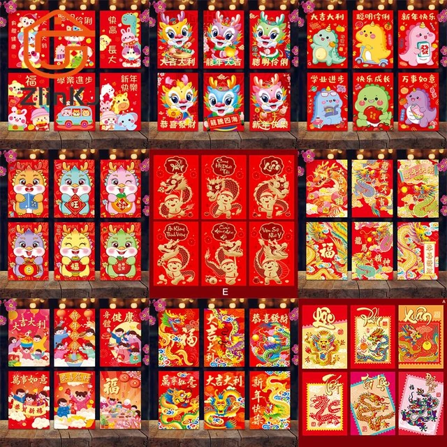 6PCS Chinese New Year Lucky Red Envelope Symbol of Dragon Year 2024 Money  Pocket Envelope Zodiac Dragon Pocket New Year Supplies - AliExpress