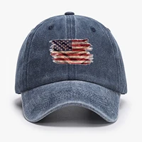 American Flag Print Washed Baseball Hat, The Stars and Stripes Mesh Hat Sun Visor Adjustable Buckle Lightweight Adjustable Strap 1