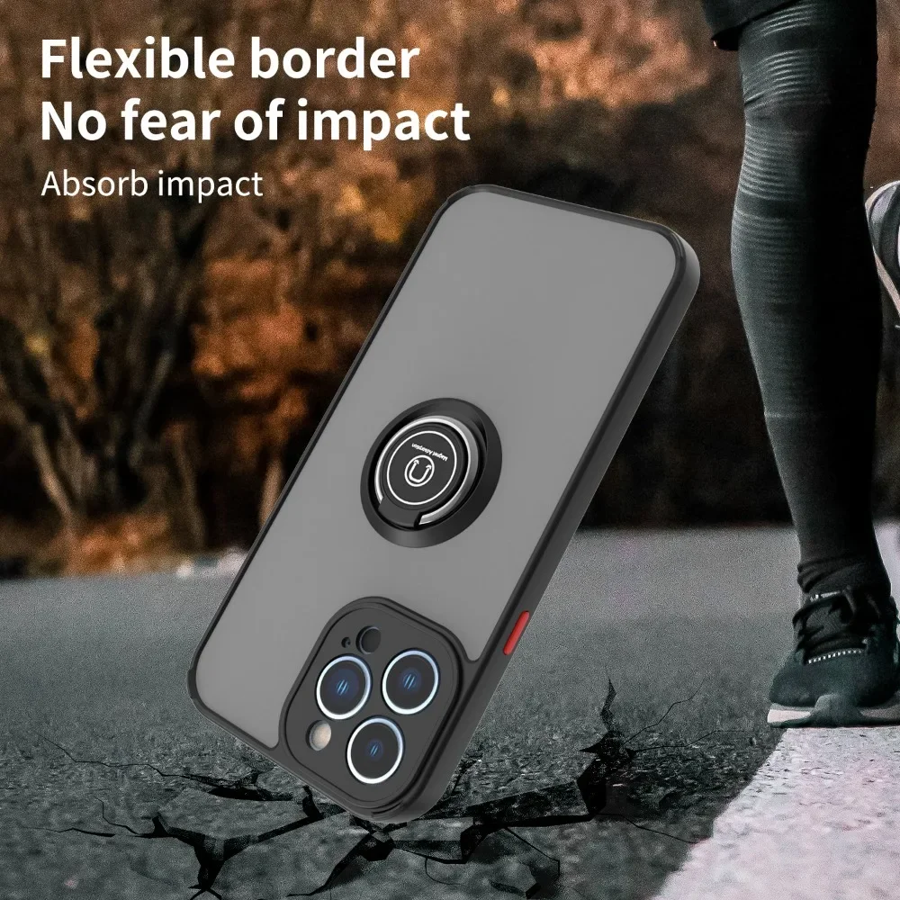 Luxury Camera Lens Protection Case with Ring Stand Holder and Matte Finish