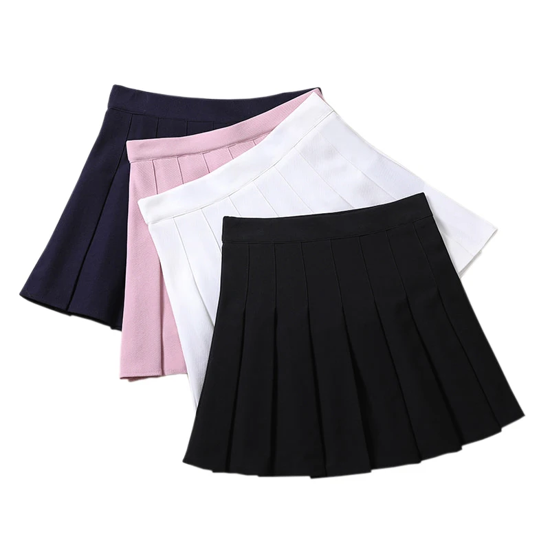 White Pleated Skirt Cute Japanese Fashion Women Clothing Girls