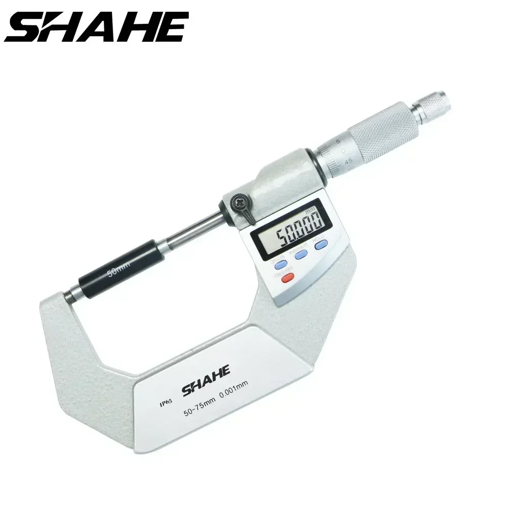 SHAHE Digital Electronic Outside Micrometer, IP65 Digital Micrometer 0 25 25 50 50 75 75 100mm 0.001mm