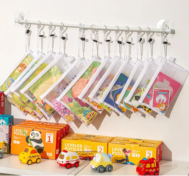 Puzzle-Aufbewahrungstasche für Kinder, spezielle Sortierbeutel, Netz-Reißverschlusstasche, große Kapazität, Papiertüten, transparente Ordner – Detail 1