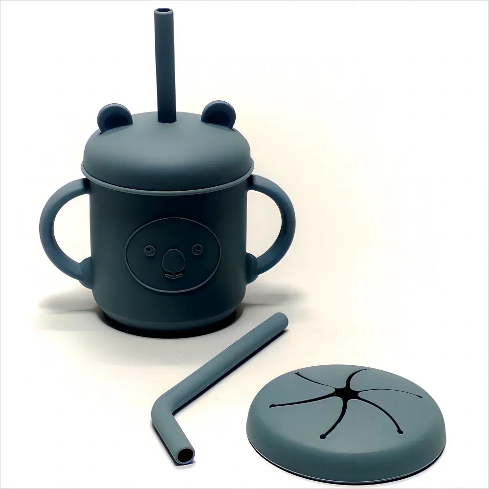 Straw cup baby silicone water cup school drinking drop resistant high temperature children's fall prevention water