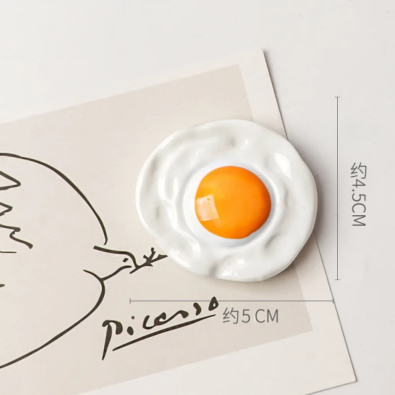3D Food Style Fridge Magnets Egg Croissant Magnetic Decoration Stickers For Refrigerator Decor
