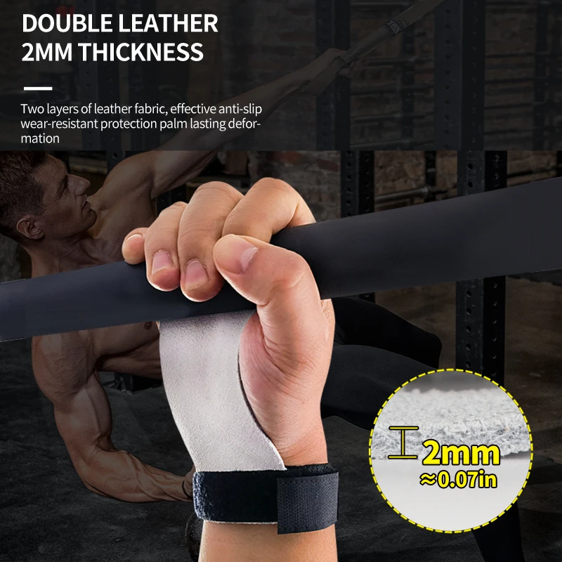 Weightlifting Mitts for Crossfit or Gymnastics Athletes Gym Grips Gloves Pull-ups Lifting  Support Palm 	calleras 2