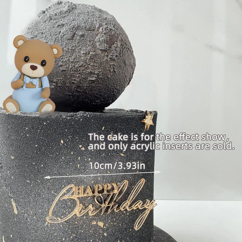 New Oh Baby Cake Toppers Boy O Girl Happy Birthday Party Decorations Gold Acrilico Princess Birthday Baby Shower Dessert Decor