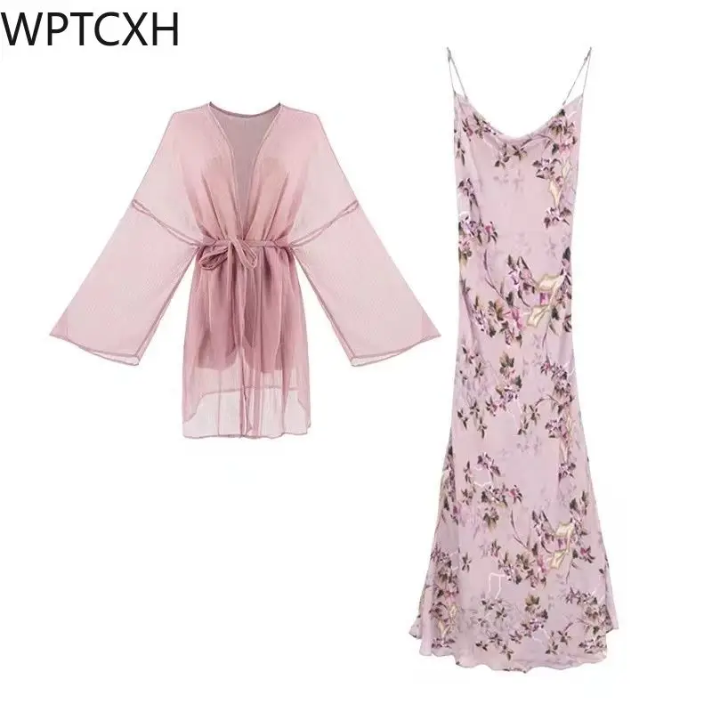 

Woman Clothing 2024 Chinese Style Large Size Floral Sexy Printed Bag Buttock Dress Summer Temperament Slim-fit Halter Long Skirt