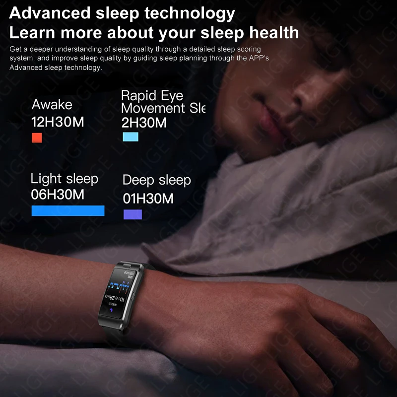 LIGE New 2in1 Headphones Smart Watch Voice Call Smartwatch TWS Bluetooth Earbuds Heart Rate Blood Oxygen Monitor Sports Bracelet