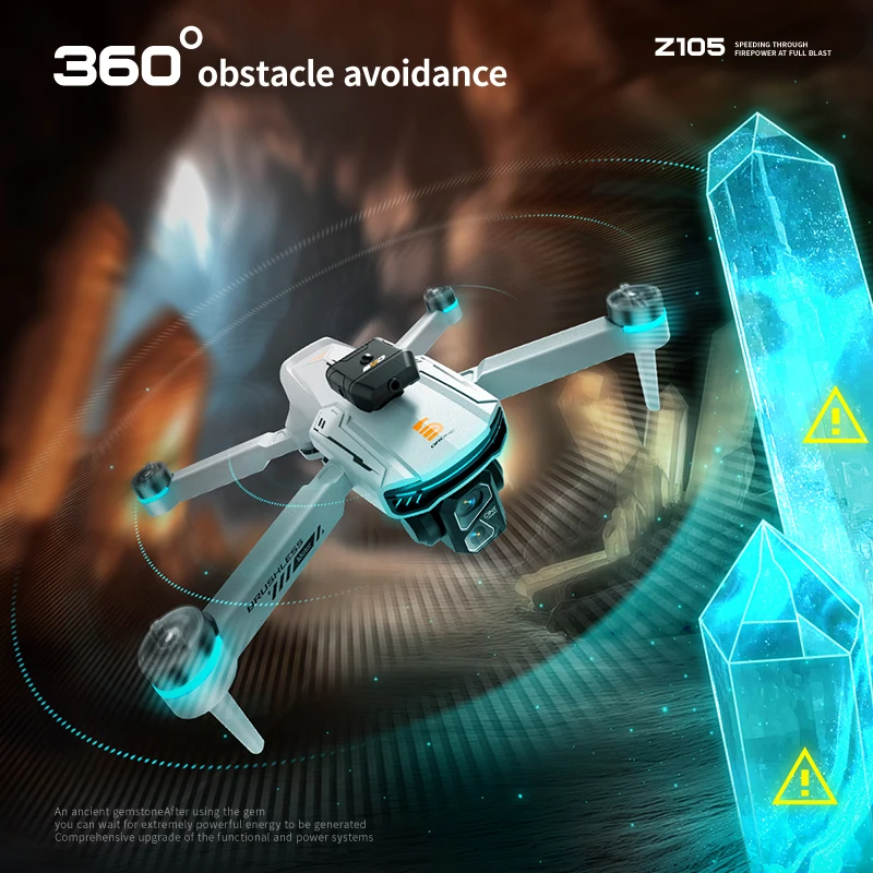 Nuovo Z105 Drone 4K Professionale HD Doppia Fotocamera flusso ottico posizionamento Fotografia Brushless Pieghevole Grande Schermo RC Quadcopter - immagine 4
