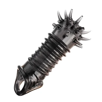 Penis Enlarge Sex Toys Reusable Condom Nonperishable Transparency For Men Delay Ejaculation Vaginal Stimulated Cock Penis Sleeve 1