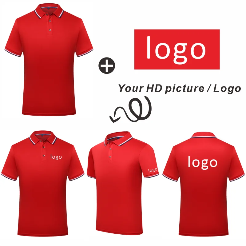 Ice Cool Sky Silk Short Sleeve Polo Shirt Printed Fashion Top Shirt Customized Logo Summer Casual Wear DIY 2