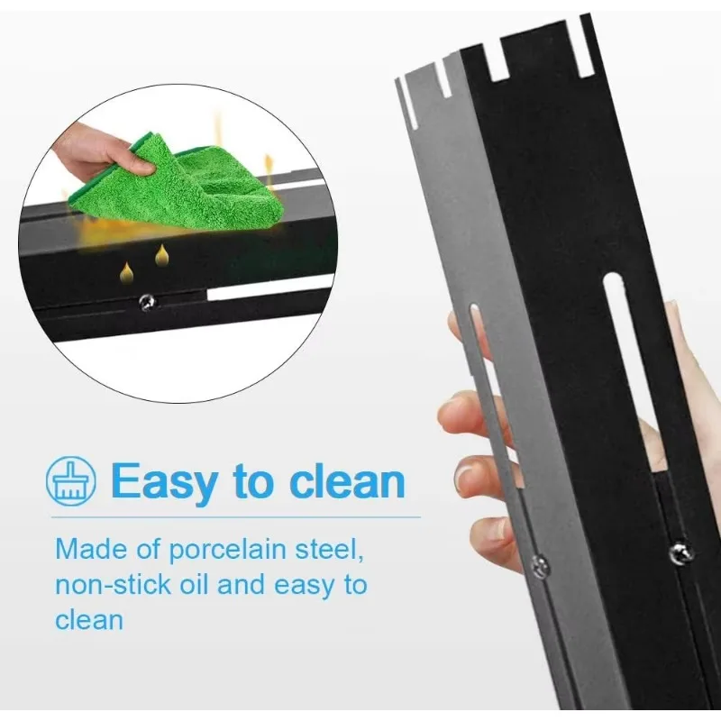 Universal Grill Heat Plates BBQ Gas Grilling Replacement Set Grill Burner Covers Heat Tent Flavorizer Bars for Most Gas