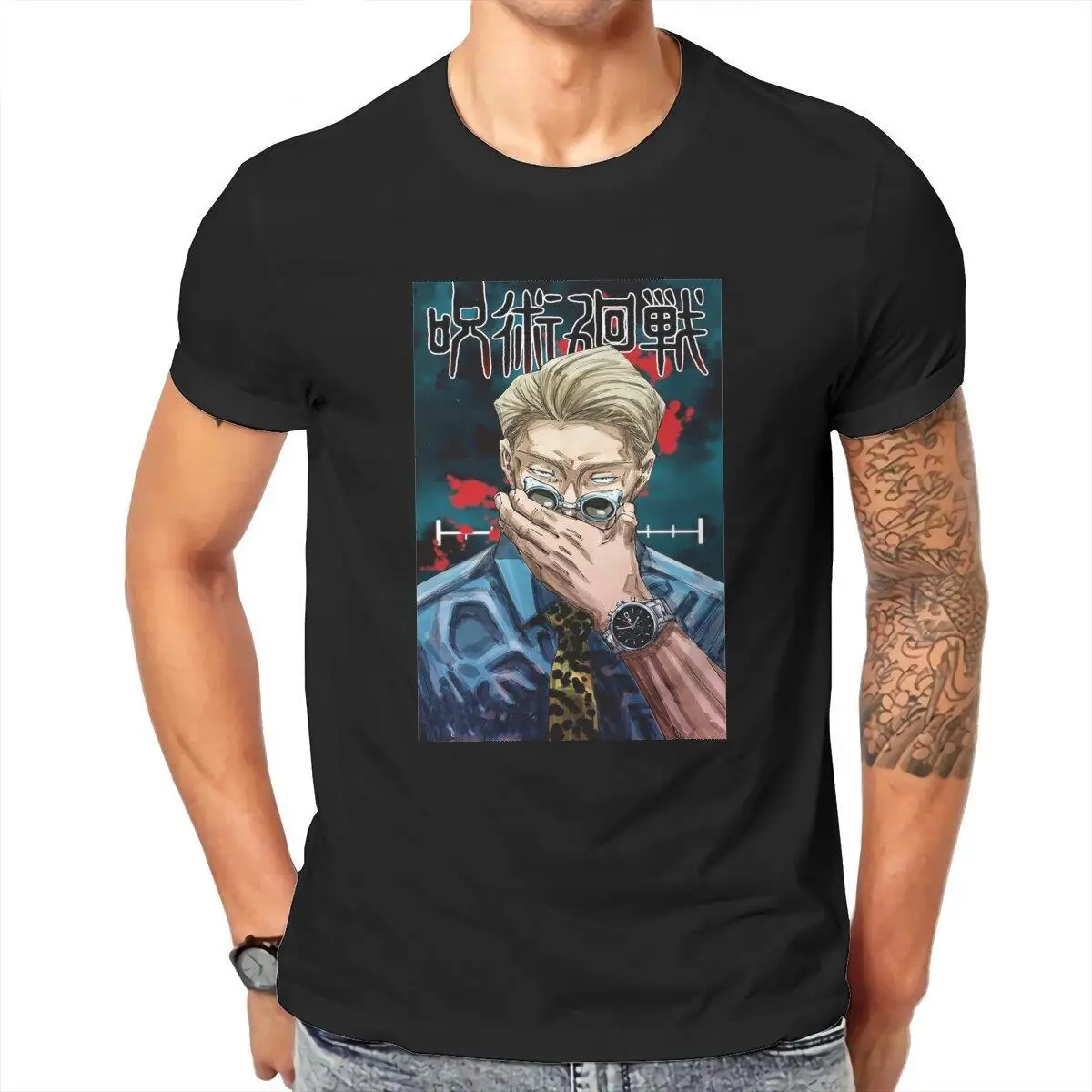 

Men Nanami Kento Jujutsu Kaisen T Shirts Anime Pure Cotton Clothing Funny Short Sleeve Crew Neck Tee Shirt New Arrival T-Shirt