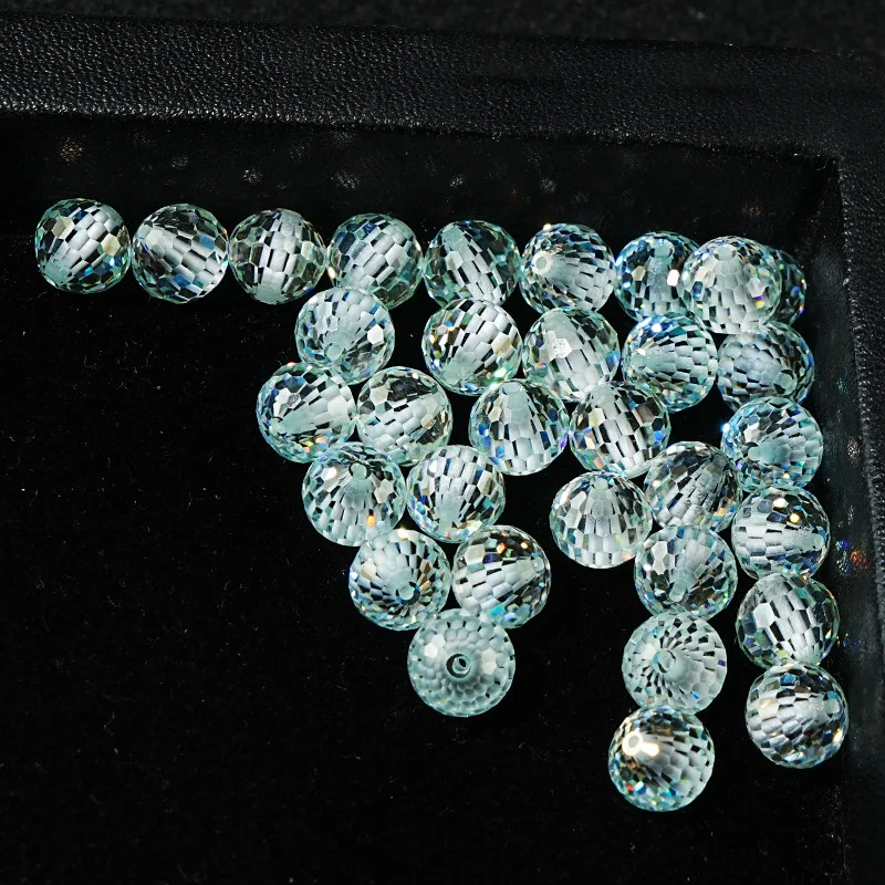 Moissanite New DIY Hand-Spherical Beads Black White Blue Perforated Moissanite Loose Stone Earth Facets Loose Beads New 2023 4