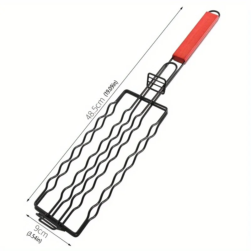 Grilling Basket Metal Mesh Barbecue Sausage Grilling Rack Net Picnic Camping BBQ Net Home Kitchen Barbecue Accessories