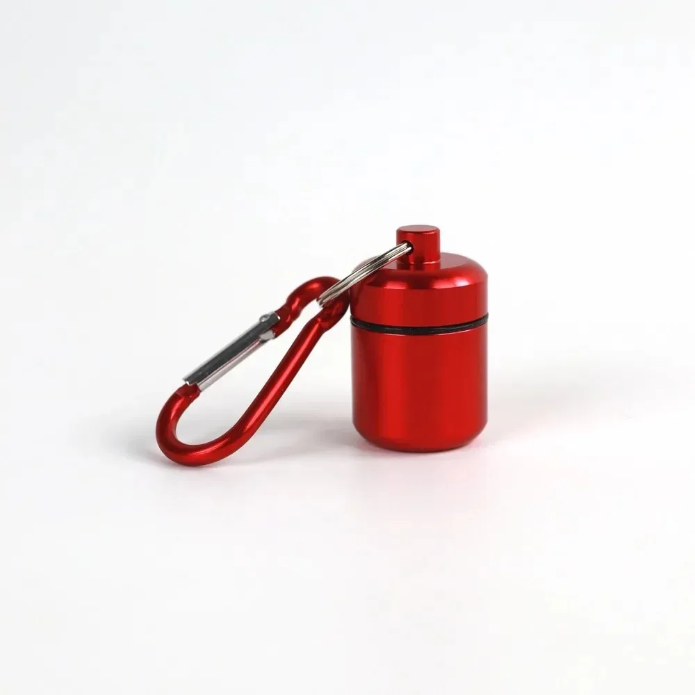 Waterproof Aluminum Pill Box with Sealed Storage and Keychain
