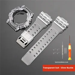 Durable TPU Resin Sport Watch Strap Case with Bezel Band Bracelet (Transparent)
