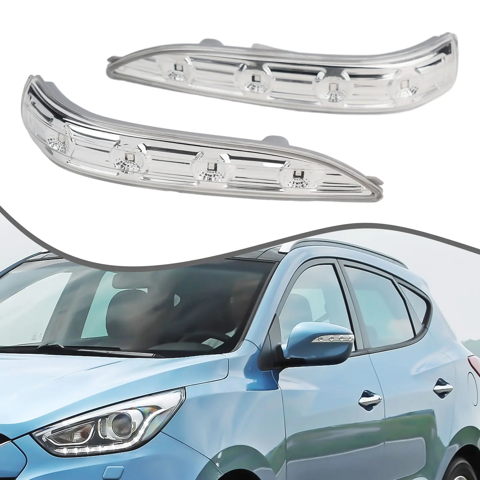 

2PCS 12V Car Rear View Mirror Lights For Hyundai Tucson IX35 2010-2015 Turn Signal Lamps LED Strips Indicator Side Marker