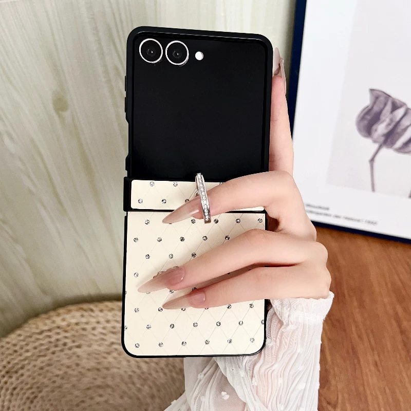 Elegant Luxury Diamond Glitter Ring Phone Case – 3-Piece Shockproof Hinge Protection Set