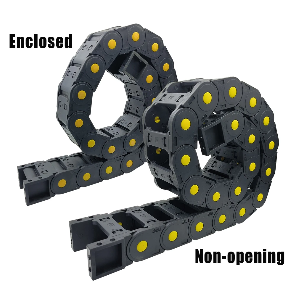 R55 25x25 25x38 25x50 25x57 25x70 25x77 25x103mm Nylon Mochine Towline Cable Chain Non-opening Enclosed Drag Chain L 1m for CNC
