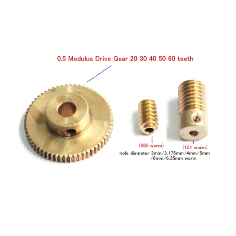 0.5 Modulus Reduction Drive Worm Gear 20 30 40 50 60 Teeth GEAR 1:20-60 Gear Ratio 058 Turbine Worm
