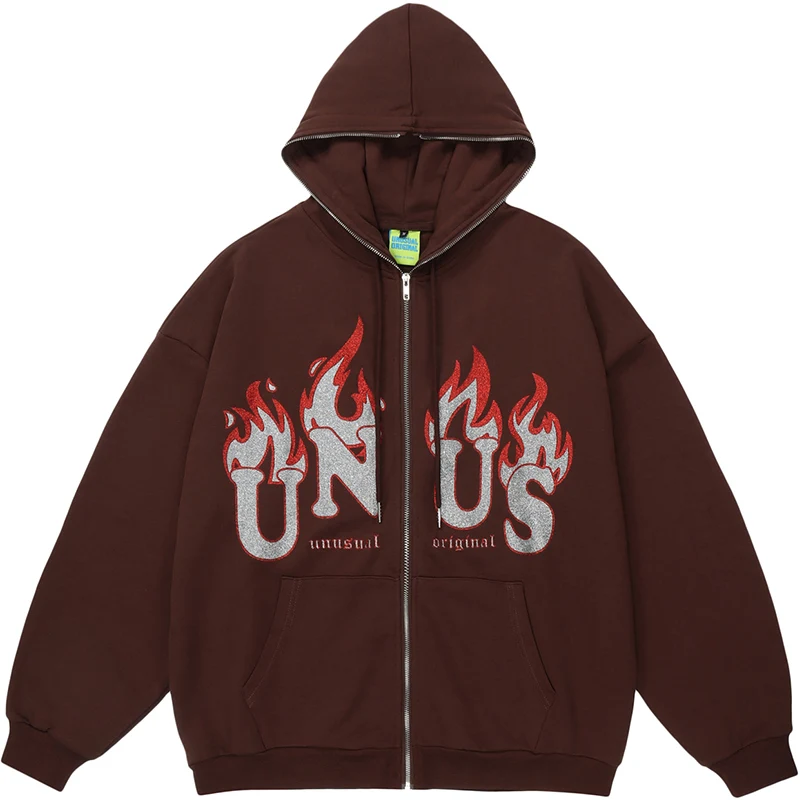 

Толстовка Женская на молнии, с принтом пламени, 2022