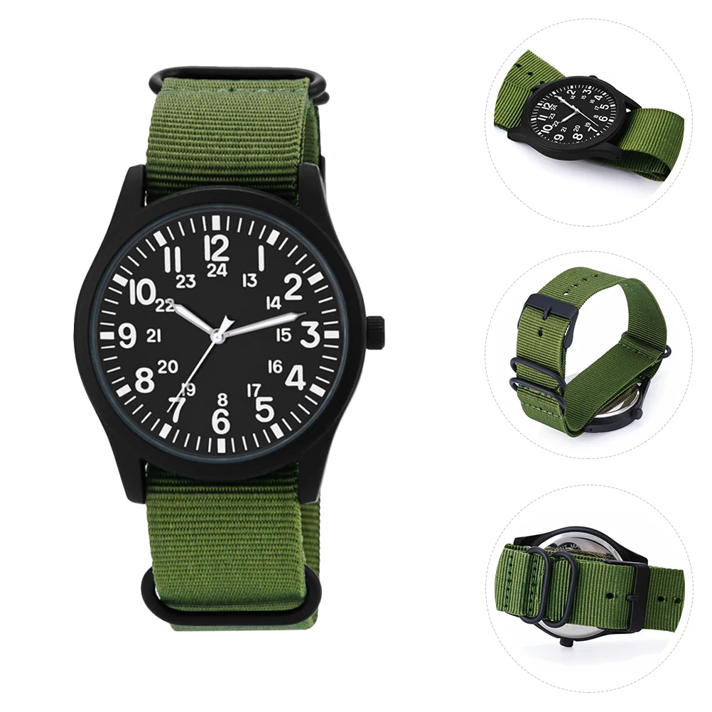 

Men's Watch Watch Cases For Men Quartz for Man Big Numbers Wristwatch Decoration Nylon Male Student Boy