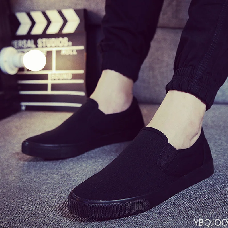 2022 Canvas Shoes Men Loafers Cool Young Man Street Black Shoes
