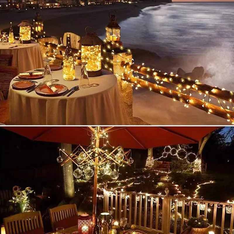 Description Picture 3 of item100 LED Solar Fairy Waterproof Copper Wire String Lights Christmas Party Garland Solar Power Lamp for Outdoor Garden Wedding