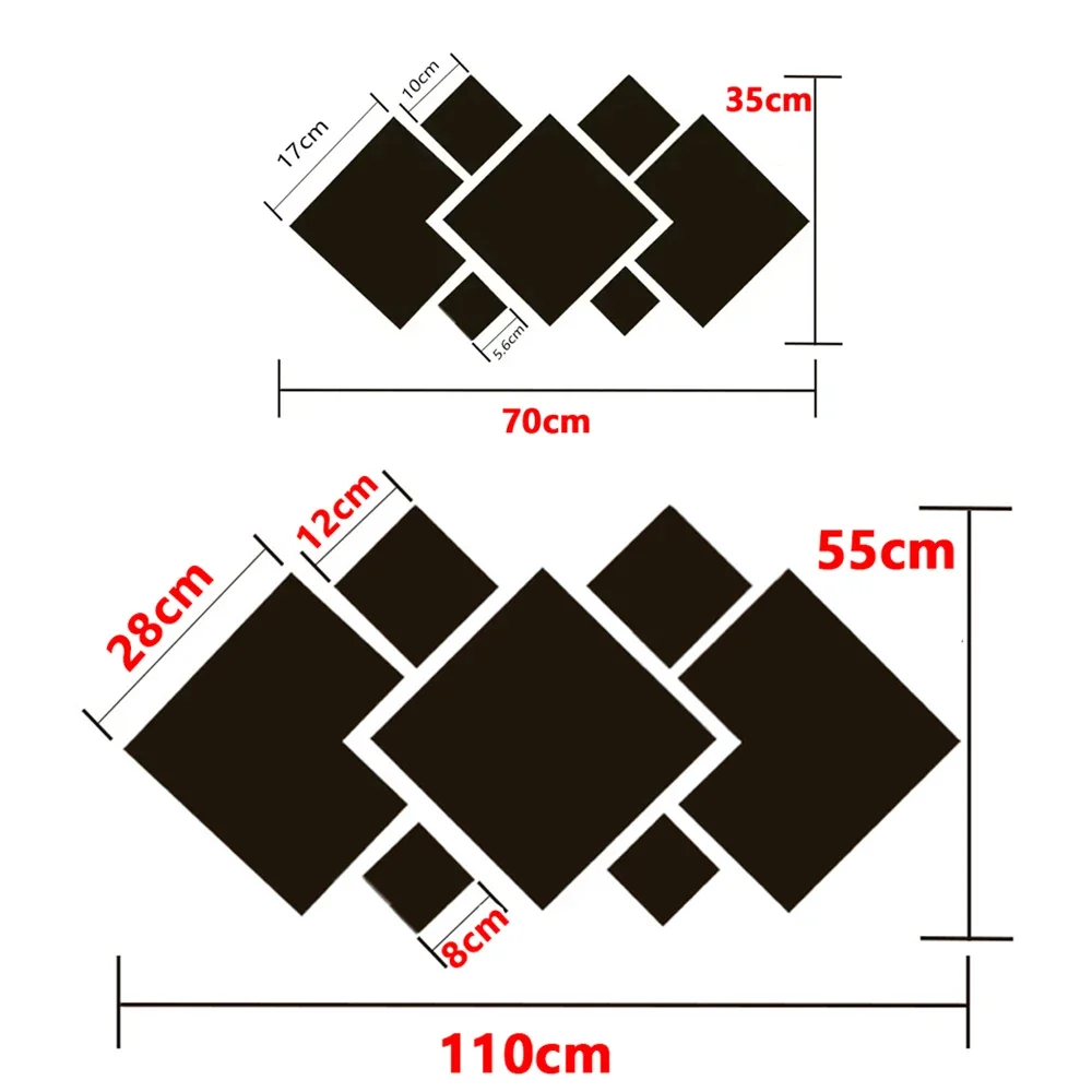 Large Square Mirror Wall Sticker Acrylic Irregular Splicing Square DIY Wall Murals Decal for Living Room Bedroom Home Decoration Wall Sticker Mirror Wall Sticker Acrylic Wall Sticker