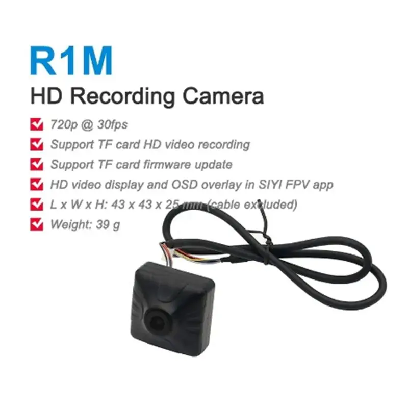 R1M 녹화 FPV 카메라 1080 30Fps 이더넷 포트 IP 카메라 HM30 MK15 MK15E 에어 유닛과 호환 가능