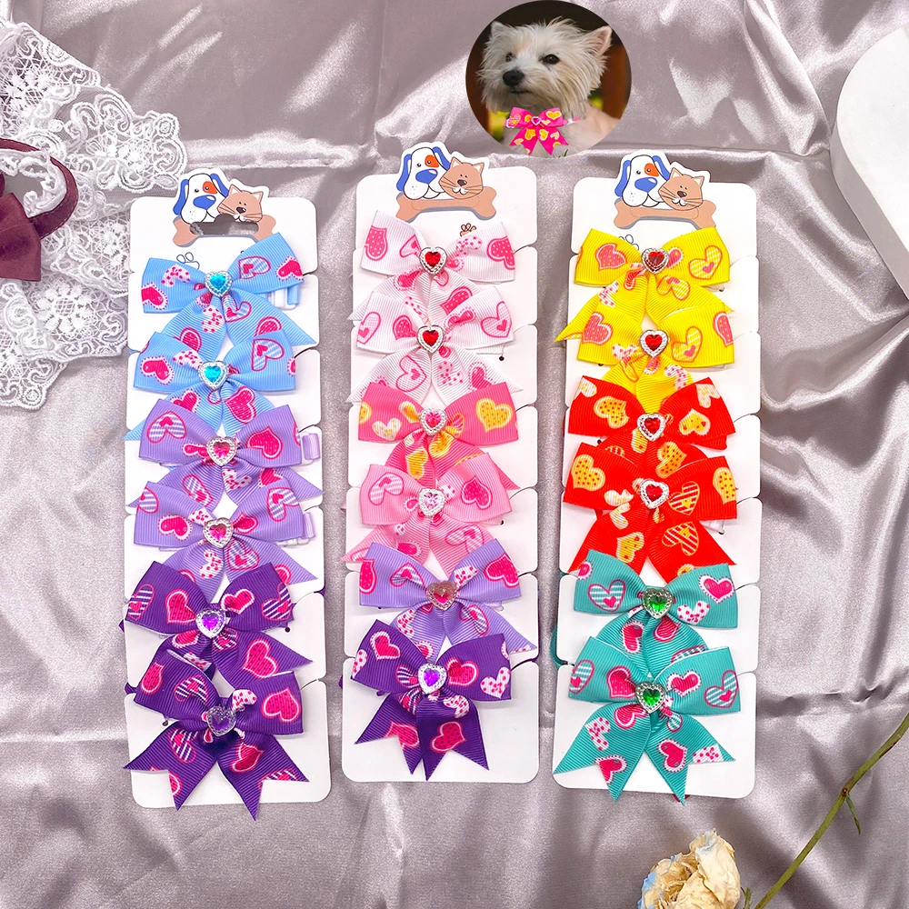 

Pet Bowknot Grooming Dog Bows with Diomand Bowties Grooming Adjustable Dog Accessories Puppy Collar for Small Dog Pet Supplies