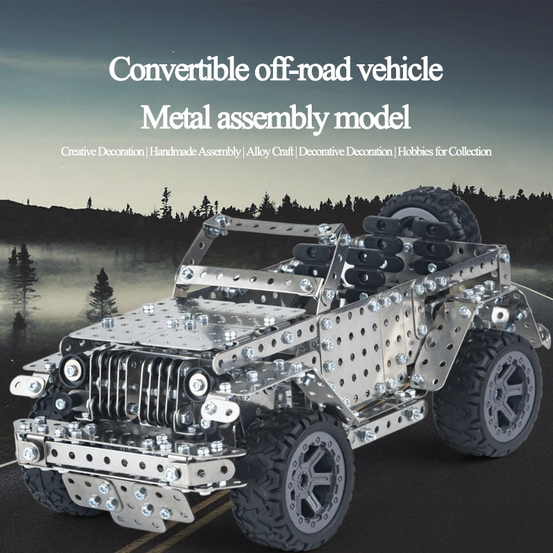 3D Metal Building Blocks Adult High Difficulty Assembly Model Off road Vehicle Jeep Car Toy Education Gift for Boys