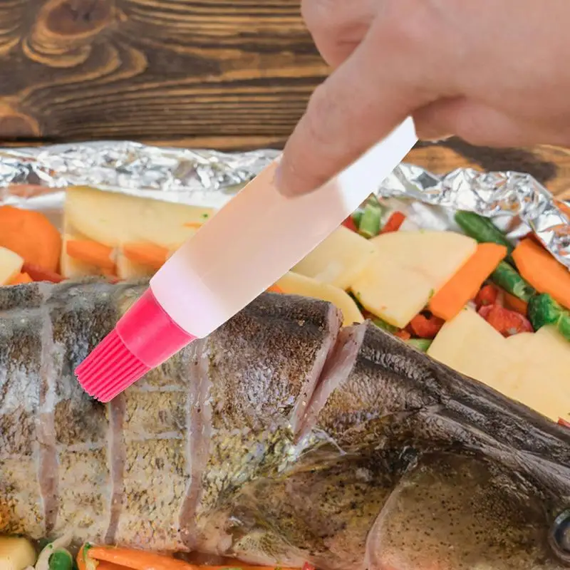 

Силиконовая тонкая портативная щетка для контроля масла для выпечки и блинов, щетка для хранения оливкового масла