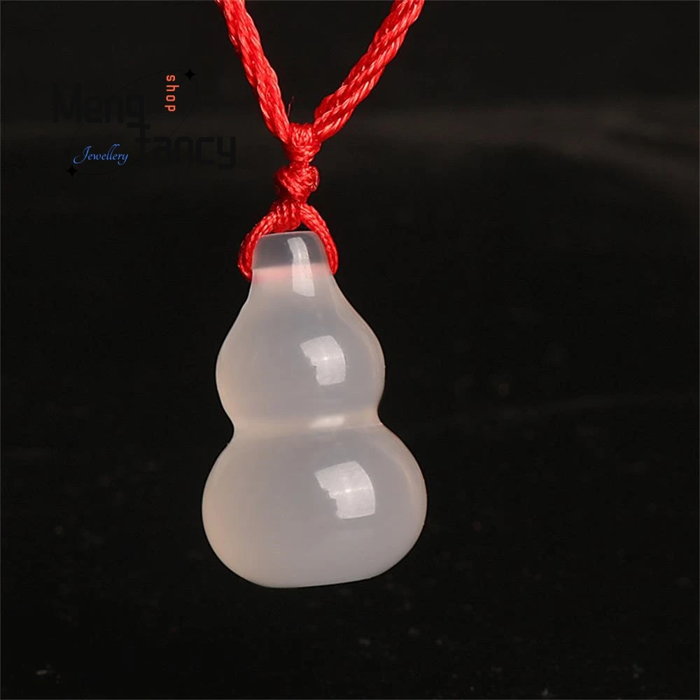 Natural Ice Chalcedony Gourd Pendant Charms Fashion Jade Fine Jewelry Men Women Luxury Holiday Gifts Amulets Mascots Souvenir