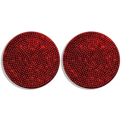 Luxury Bling Diamond Car Cup Holder Coaster Set - Premium Silica Pad Interior Accessories (Red)
