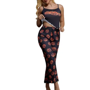 طقم بيجامات نسائي بدلة منزلية أطقم بيجامات قمصان نوم أطقم Pj للنساء ملابس نوم بناطيل بيجاما ملابس مثيرة بدون أكمام 5