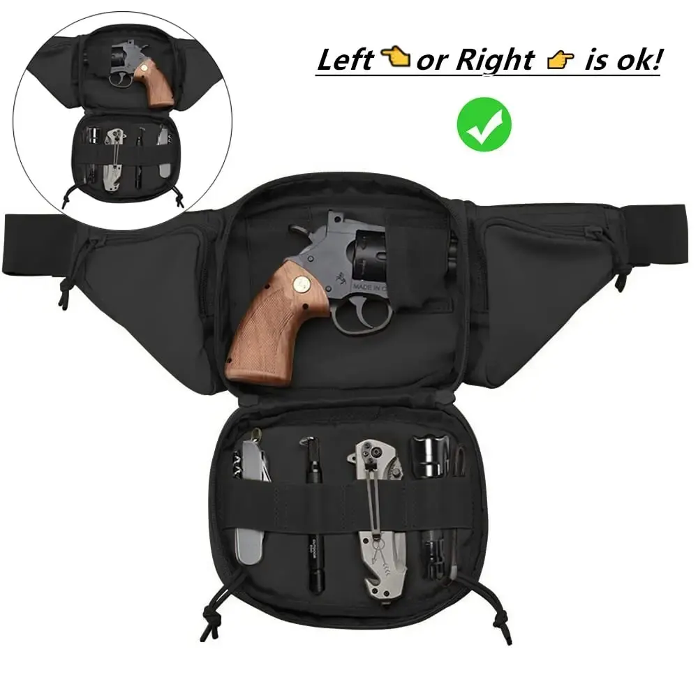 Waterproof Nylon Tactical Fanny Pack Gun Holster for Hunting