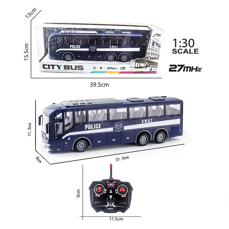 4CH Electric Wireless Remote Control Bus With Light Simulation School Bus Tour Bus Model Toy 4