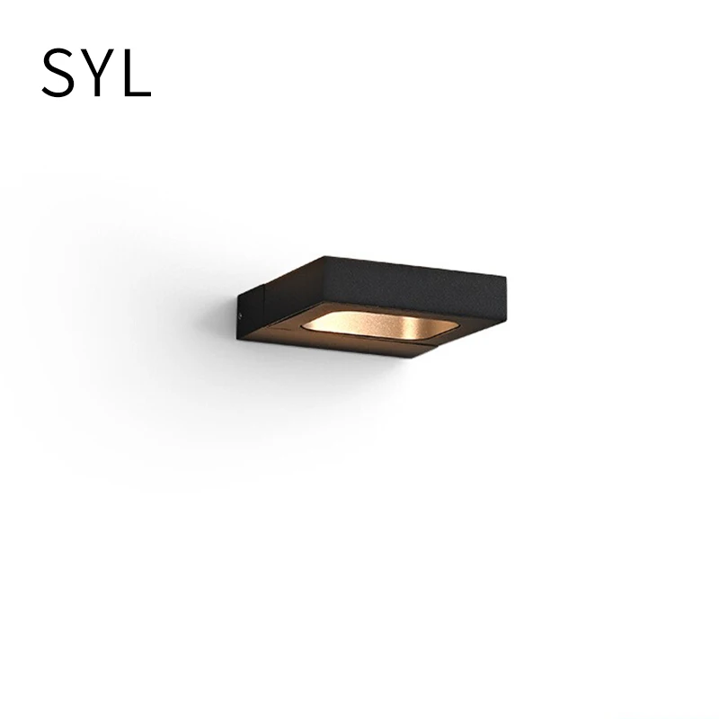 

LED wall lamp master bedroom bedside Italian minimalist square living room staircase wall lamp creative modern and rotatab