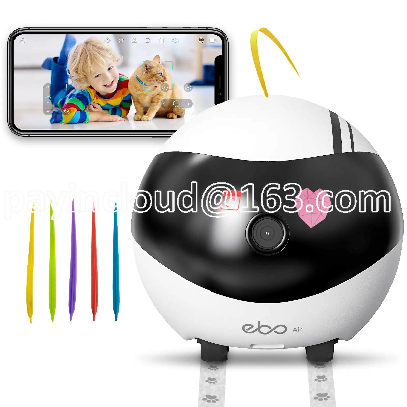 

Домашняя Роботизированная камера безопасности Enabot, 2-сторонняя аудиосвязь с ИИ-монитором слежения с E-Pet, беспроводное самозаряжаемое ночное видение