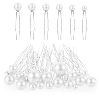 20pcs Bridal U-shaped Pin Metal Barrette Clip Hairpins Rhinestone Pearl Women Hair Accessories Wedding Hairstyle Design Tools 6