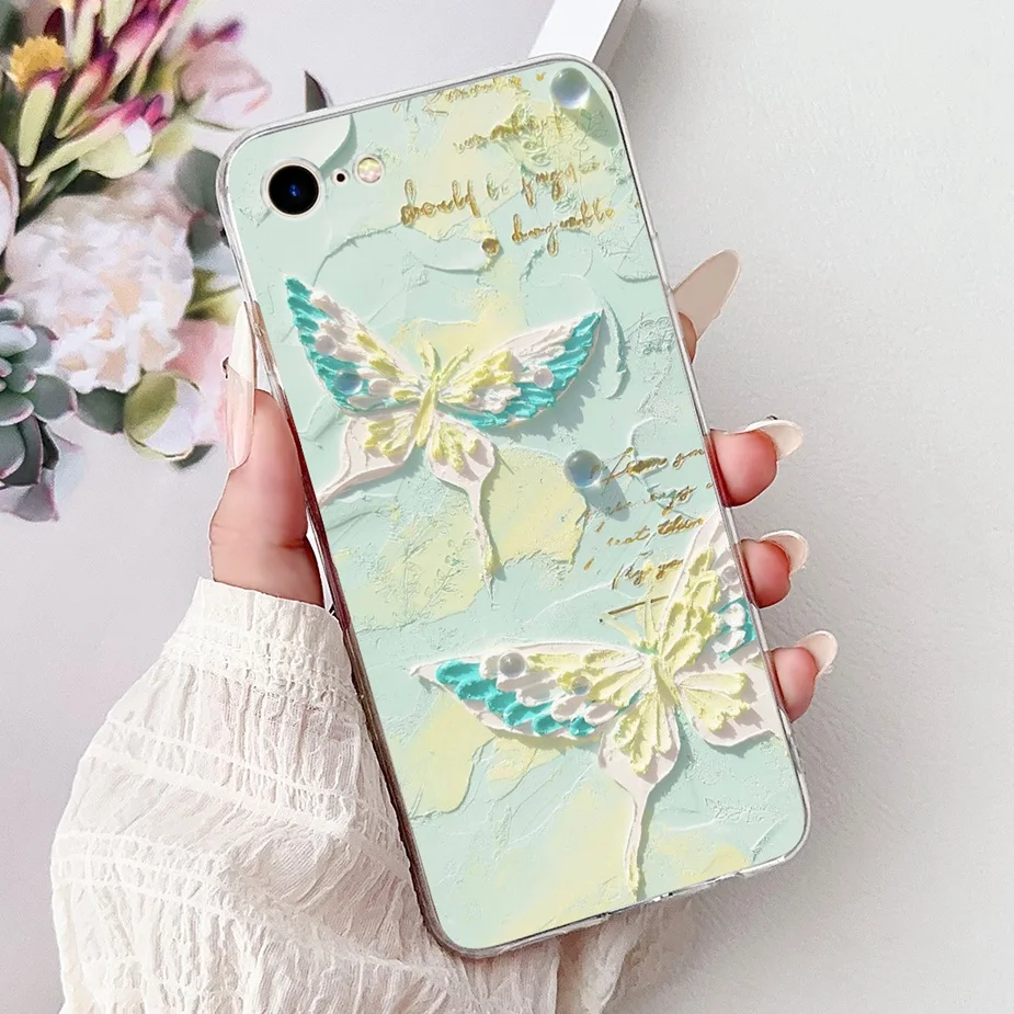 Cute Cat Painted Clear Silicone Soft Slim Phone Case