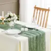 set of 6 Sand Cheesecloth Table Runner Gauze Semi-Sheer Boho or Rustic Wedding Table Decor for Wedding Decor Arch Bridal Shower 3