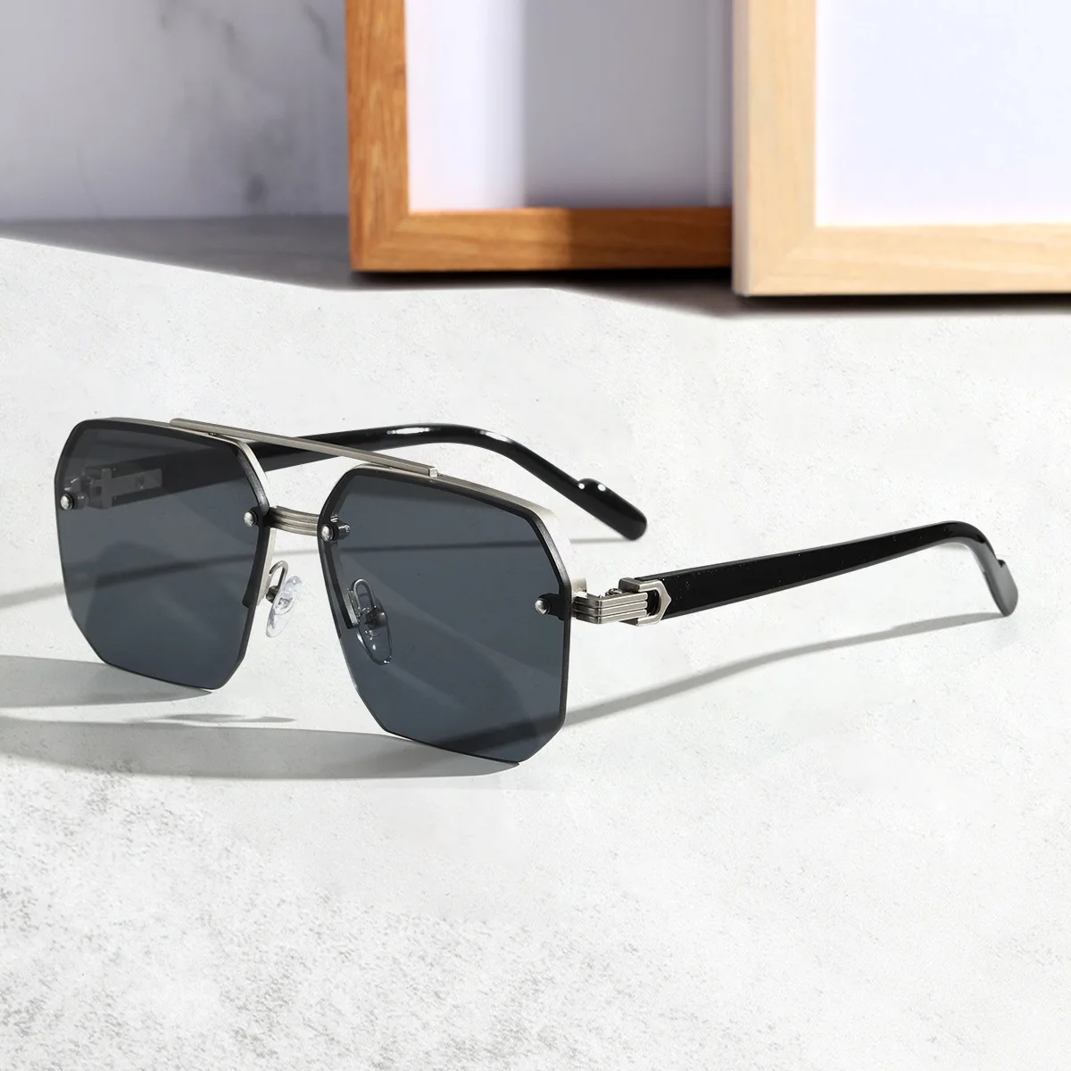 Fashion Men's Women Square Large Frame Sunglasses Outdoor UV400 Shades Trendy Driving Goggles Unisex