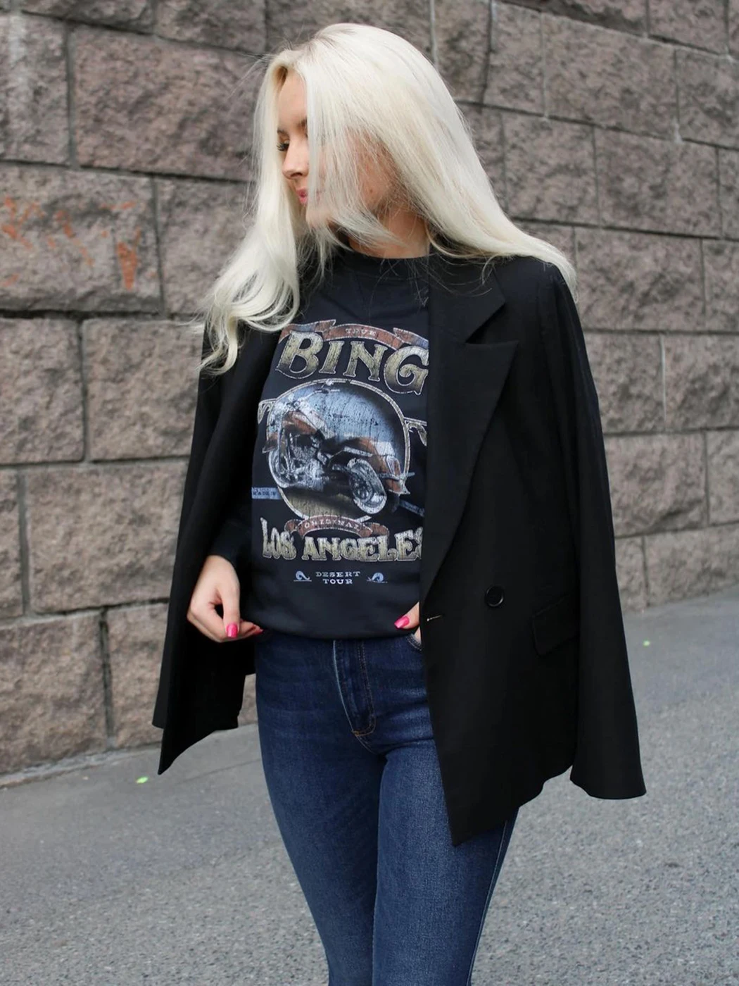 Letter Graphic Sweatshirts for Women Biker Printed Fashion Pullovers Tops 2024 Autumn Winter Female Vintage Sweatshirt Hoodies